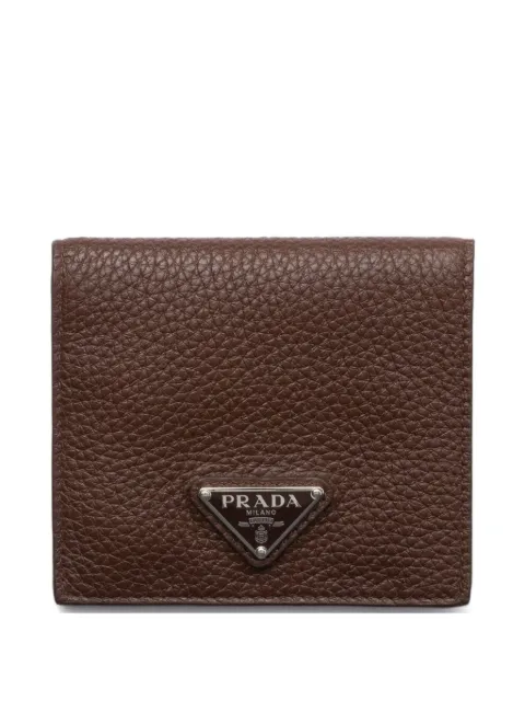 Prada logo-plaque leather cardholder