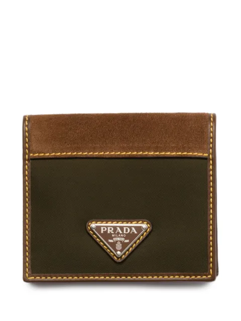 Prada suede-detail cardholder