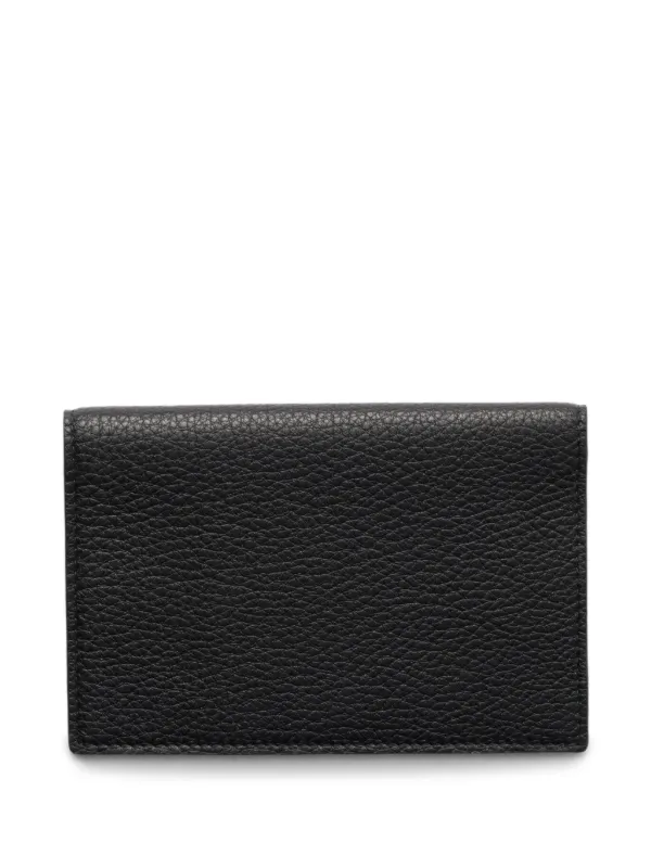 Prada レザー パスポートケース | ブラック | FARFETCH JP