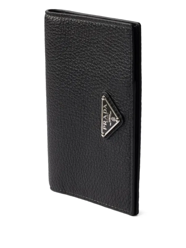 Prada レザー パスポートケース | ブラック | FARFETCH JP