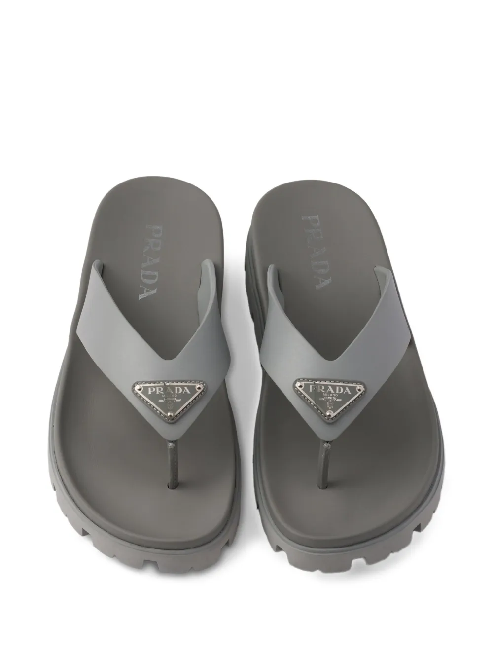 Prada Rubberen teenslippers Grijs