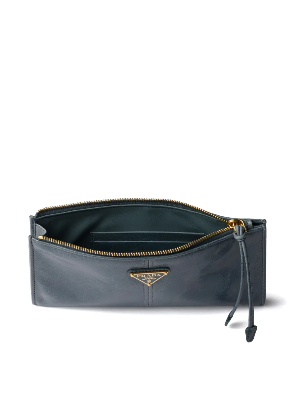 Prada Portemonnee met logoplakkaat Blauw