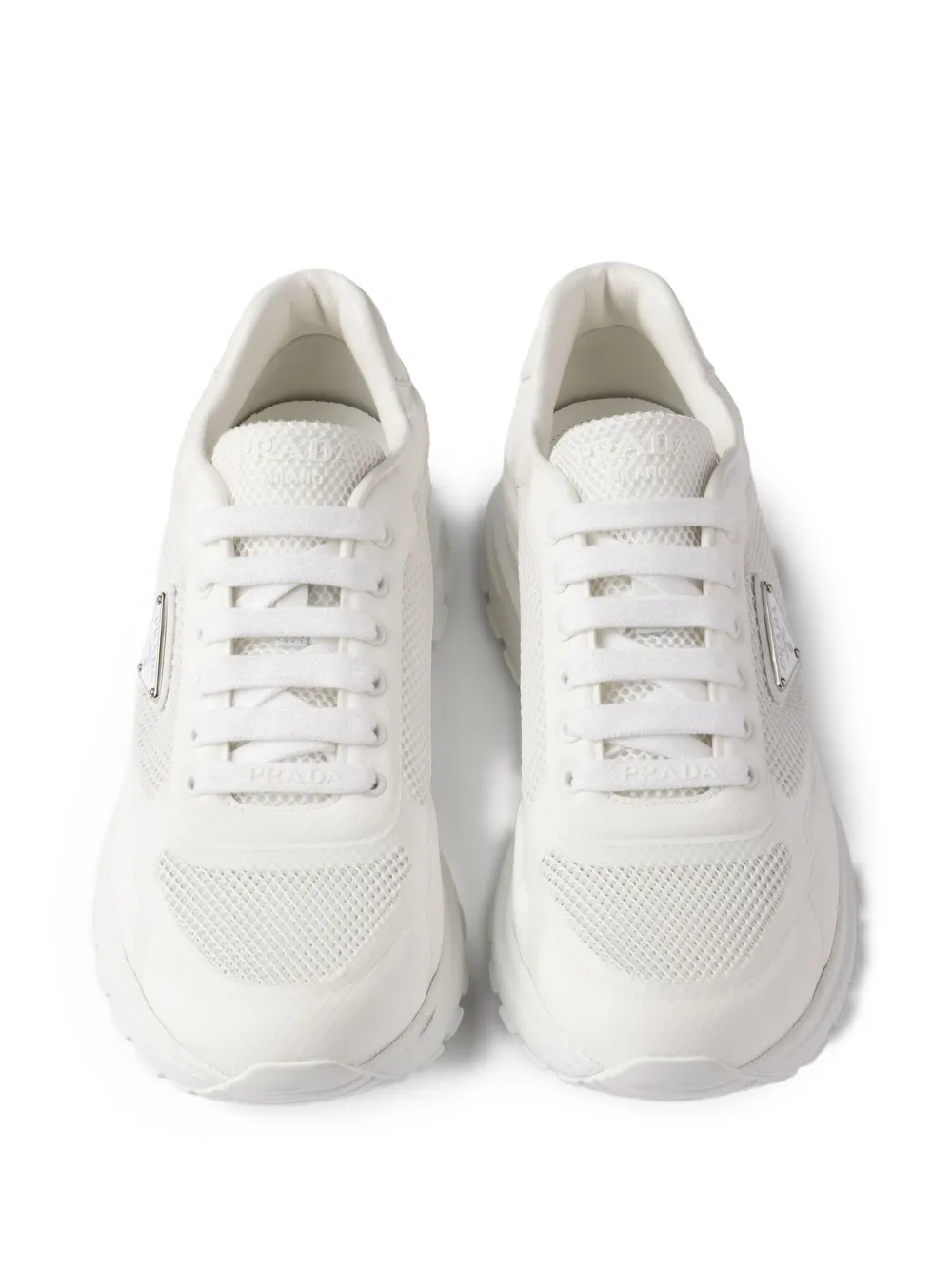 Prada Prax 01 sneakers met mesh vlakken Wit