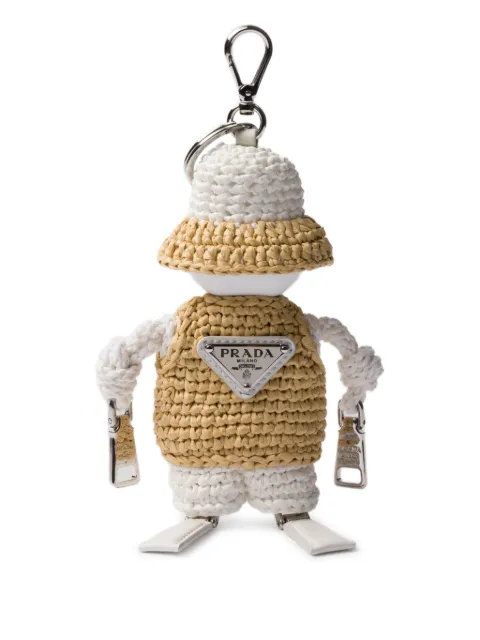 Prada crochet-embellished keyring