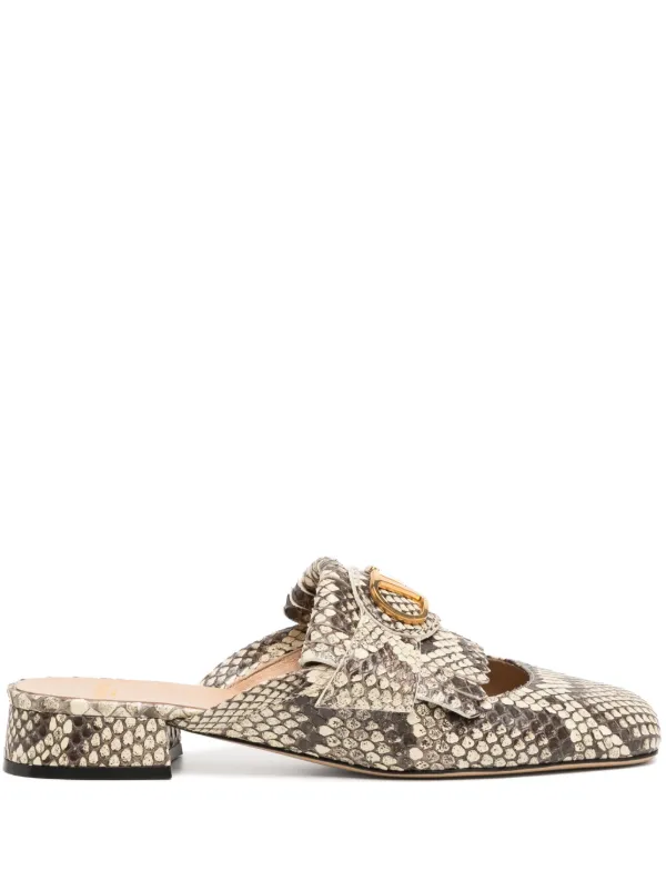 VALENTINO＞＞Vロゴ シグネチャー 60 メタリック ミュール Valentino Garavani Vロゴ シグネチャー ミュール
