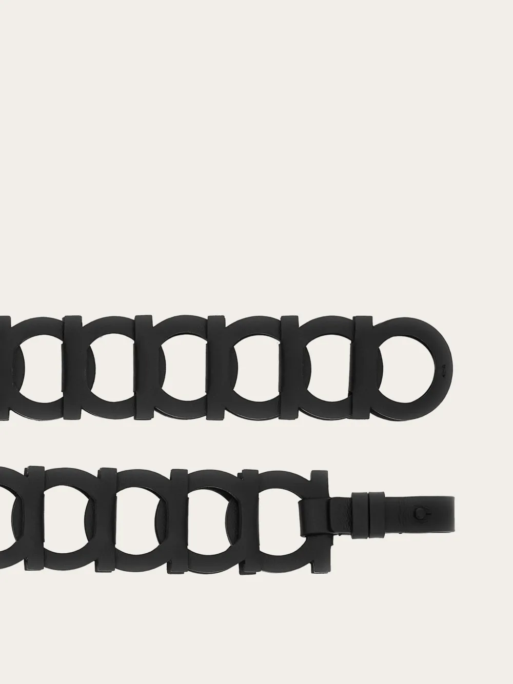 Ferragamo Gancini Link Leather Belt In Black