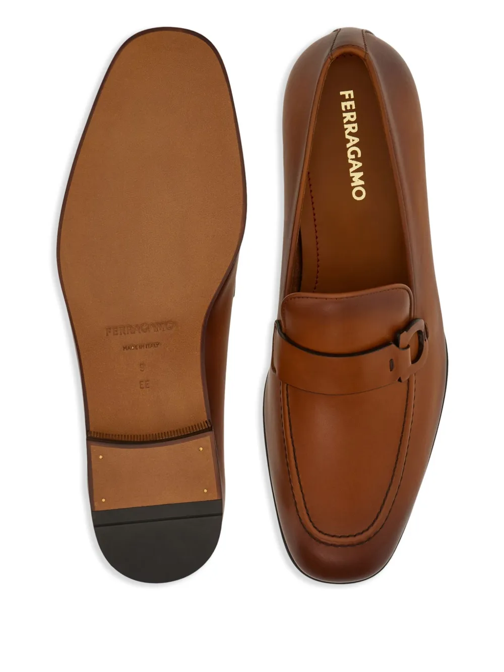Ferragamo logo-detail loafers Brown