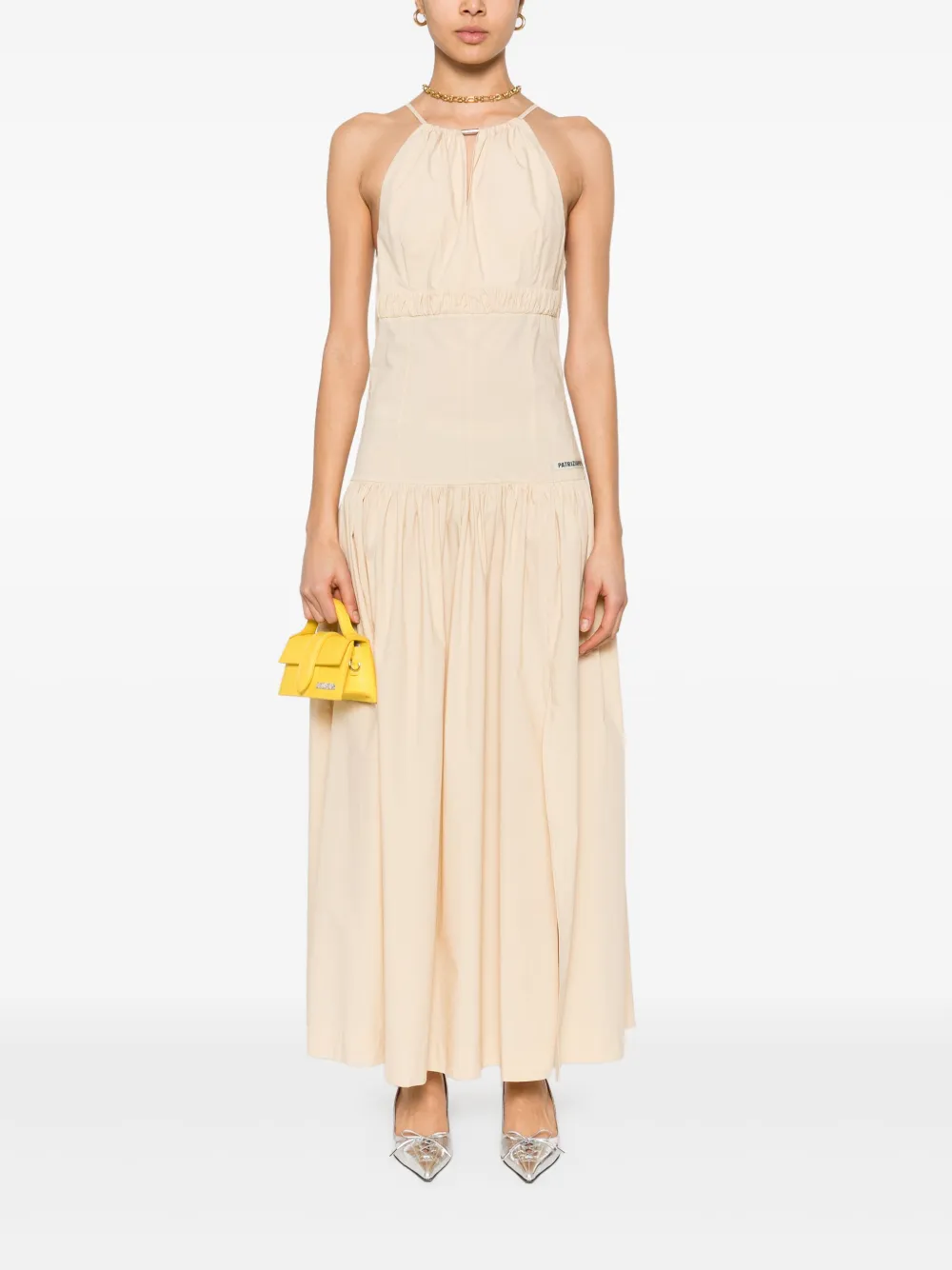 Patrizia Pepe Maxi-jurk met logopatch - Beige