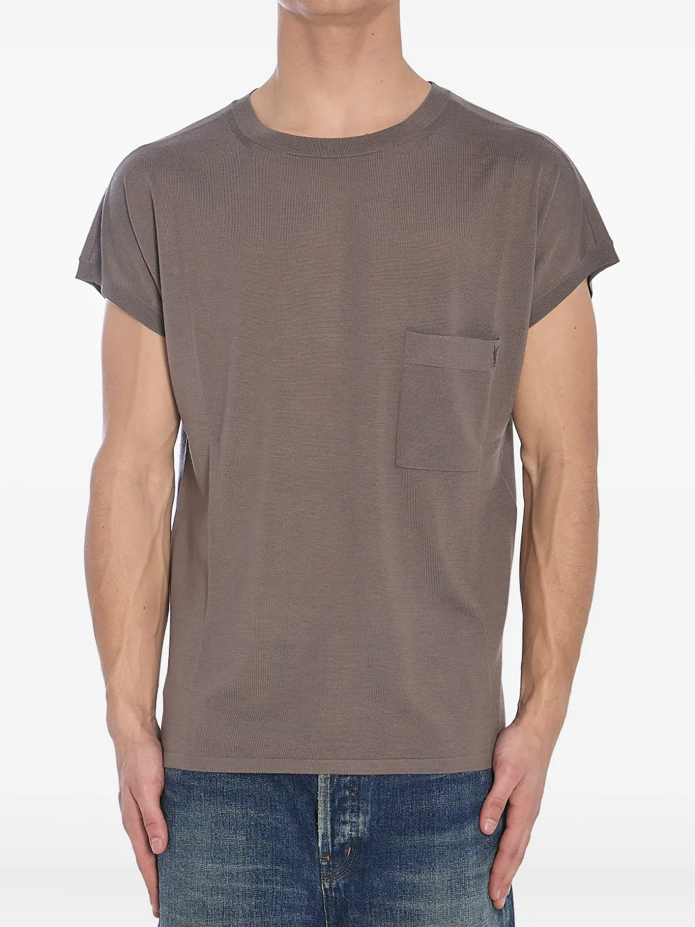 Saint Laurent Wollen T-shirt Grijs