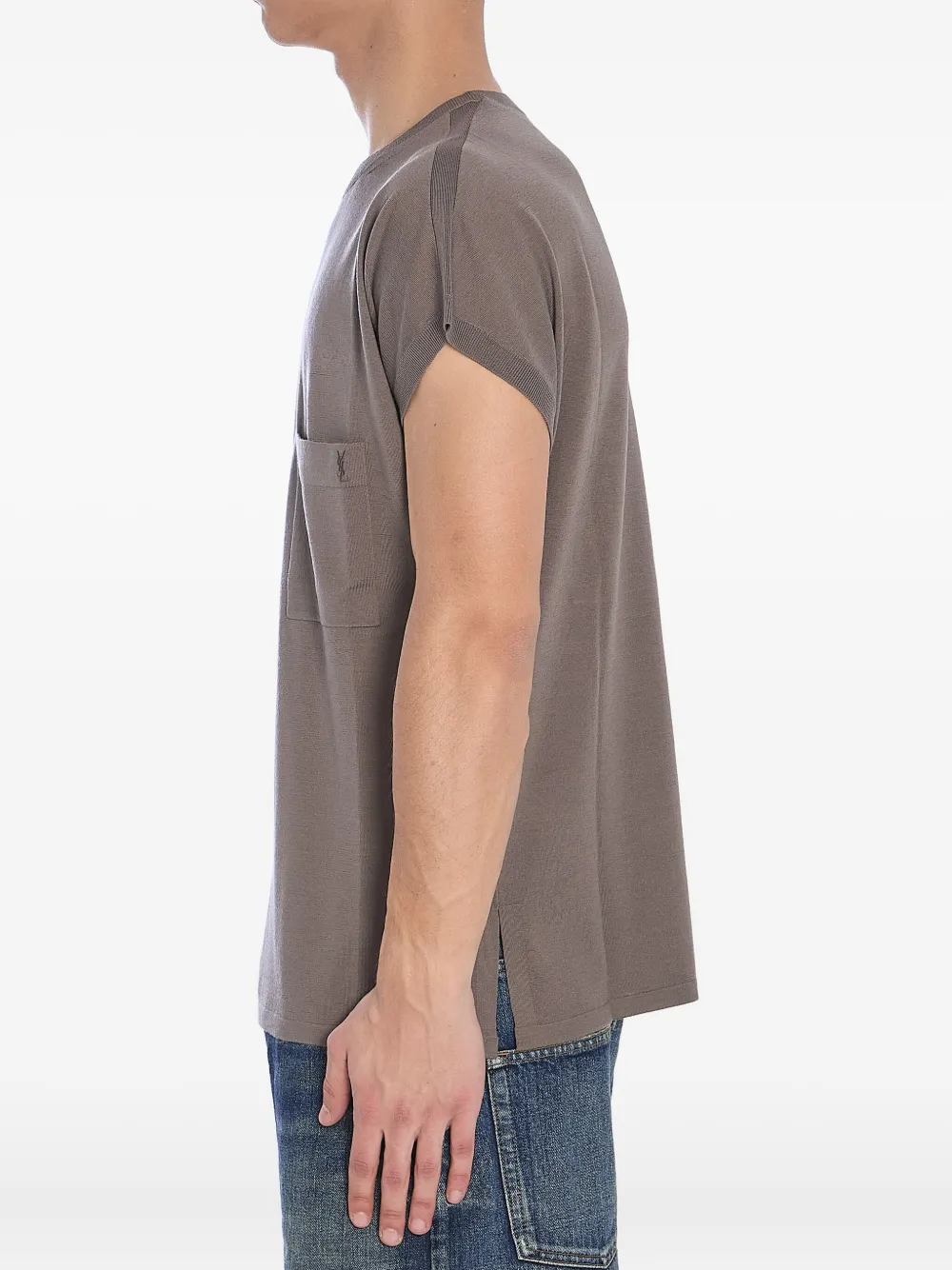 Saint Laurent Wollen T-shirt Grijs