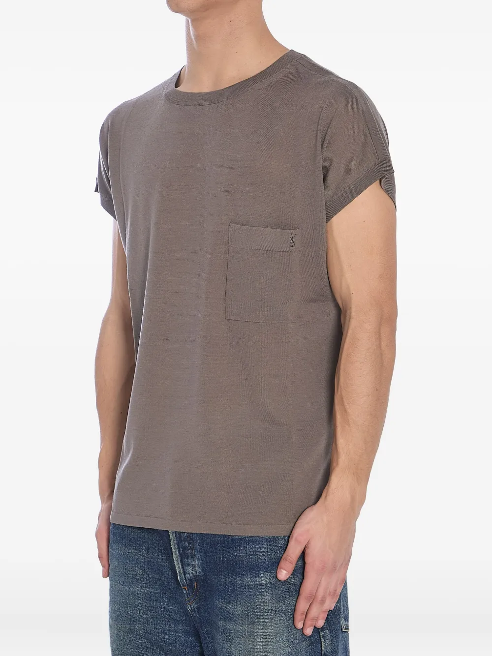 Saint Laurent Wollen T-shirt - Grijs