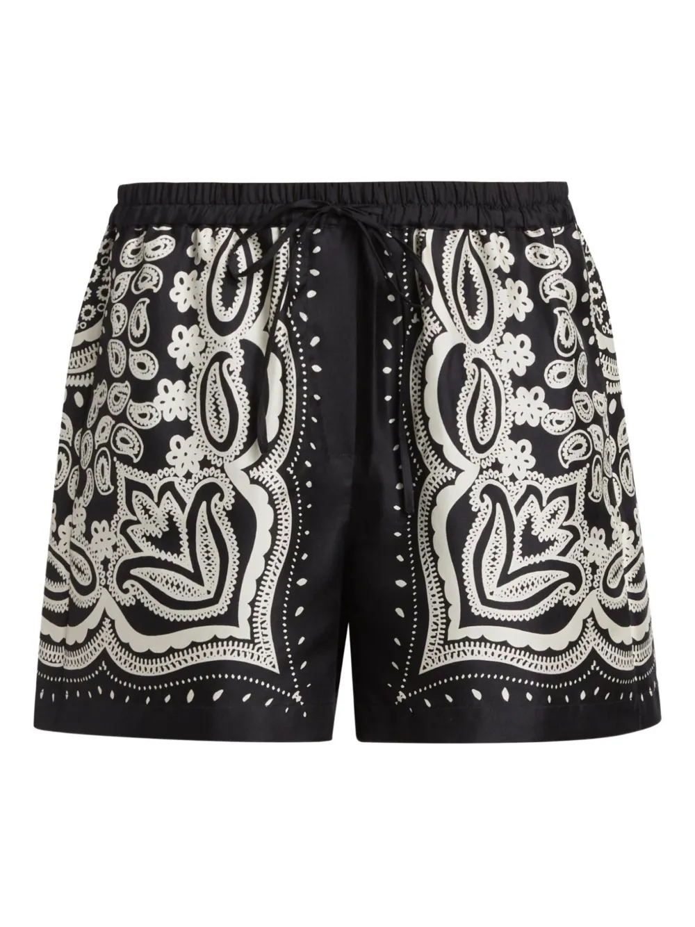 Nili Lotan Frances shorts met bandanaprint Zwart
