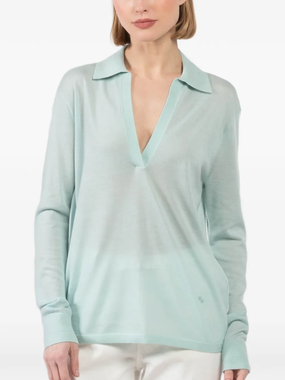 Maria McManus V-neck collared top - Blu