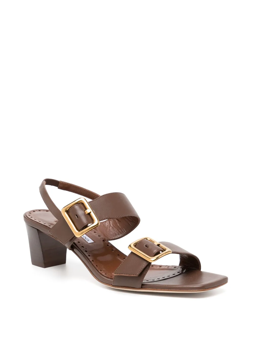Manolo Blahnik 50 mm Thalitsli sandalen - Bruin