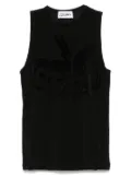 Jean Paul Gaultier flocked-logo top - Black