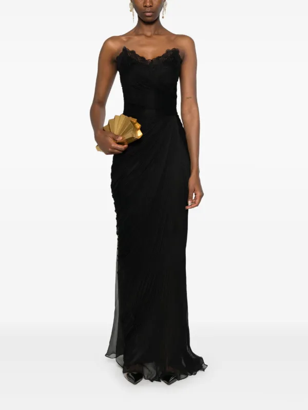 knee length dresses for ladies Marni Black Stitched Logo Maxi Dress