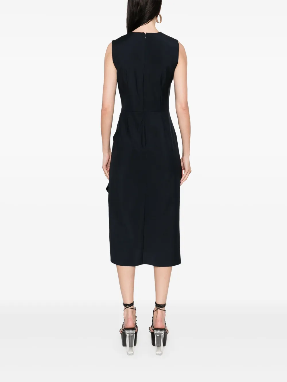 Alexander McQueen Gedrapeerde midi-jurk Blauw
