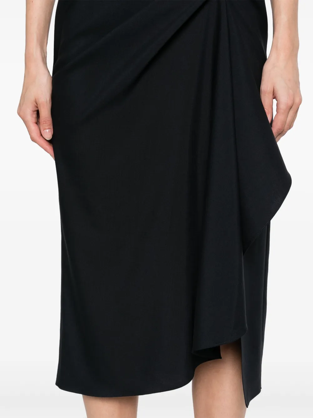 Alexander McQueen Gedrapeerde midi-jurk Blauw