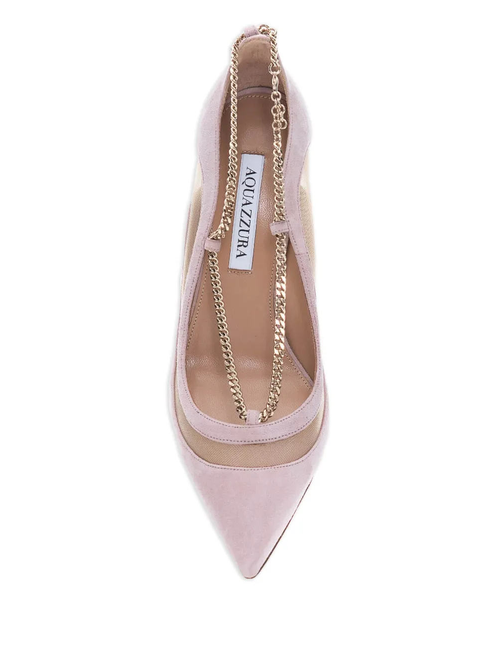 Aquazzura 80mm chain-embellished pumps Pink