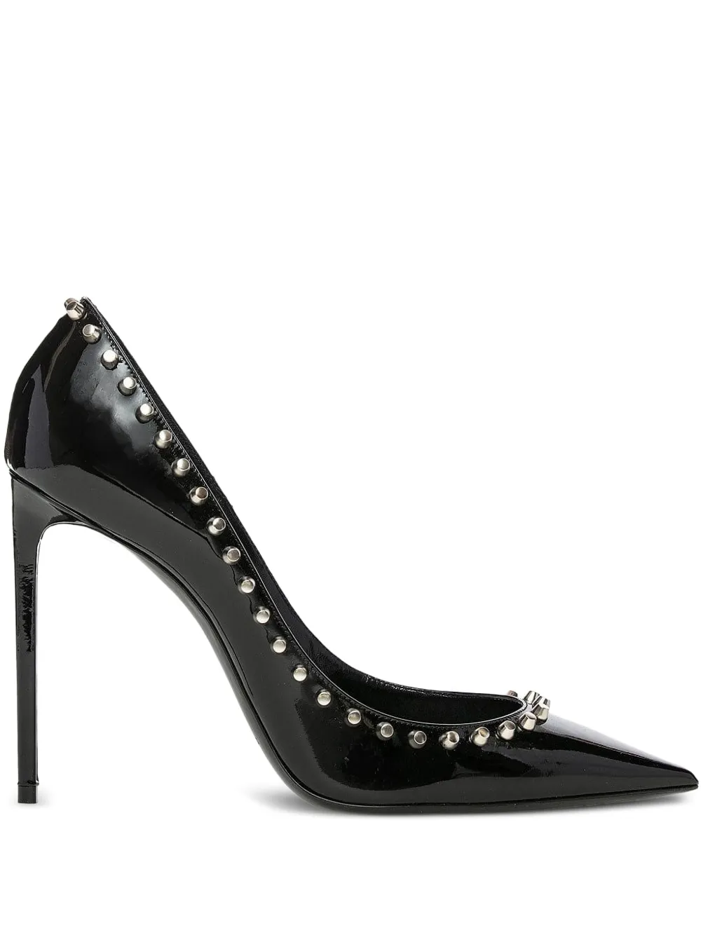 Saint Laurent 105mm Zoe patent leather studded pumps Black