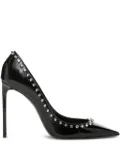 Saint Laurent 105mm Zoe patent leather studded pumps - Black