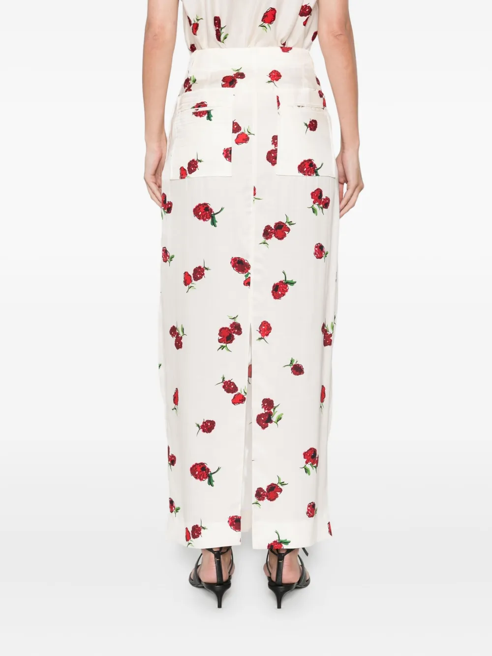 KHAITE Lucian midi skirt Beige