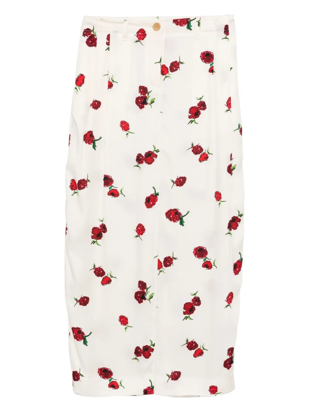 KHAITE Lucian midi-rok Beige