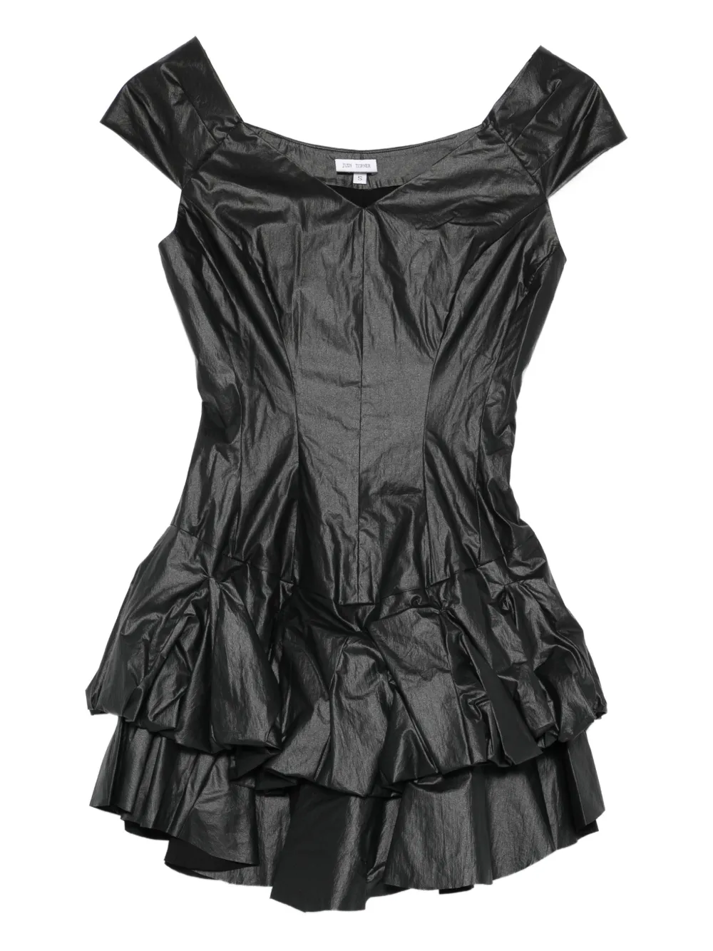 Judy Turner Oli V-neck ruffled mini dress - Nero