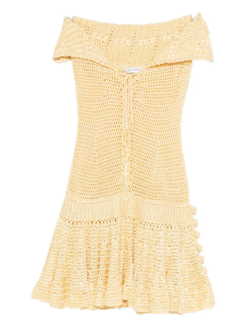 Judy Turner Danae off-shoulder crochet mini dress - Giallo