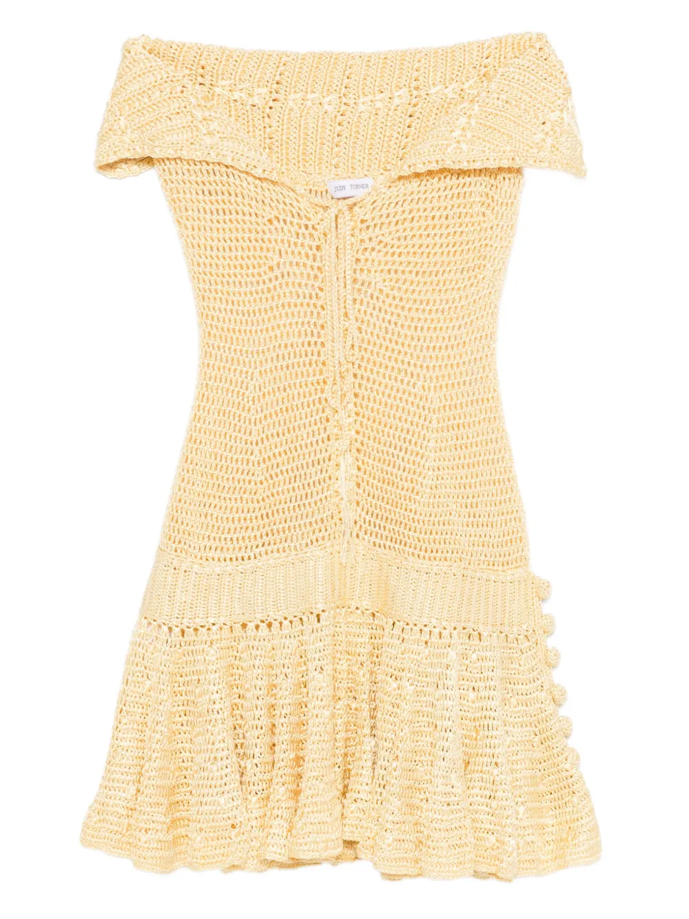 Judy Turner Danae off-shoulder crochet mini dress | Yellow | Image 1