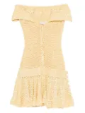 Judy Turner Danae off-shoulder crochet mini dress - Yellow