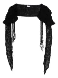 Judy Turner Shylla puff-sleeve crochet shrug - Black