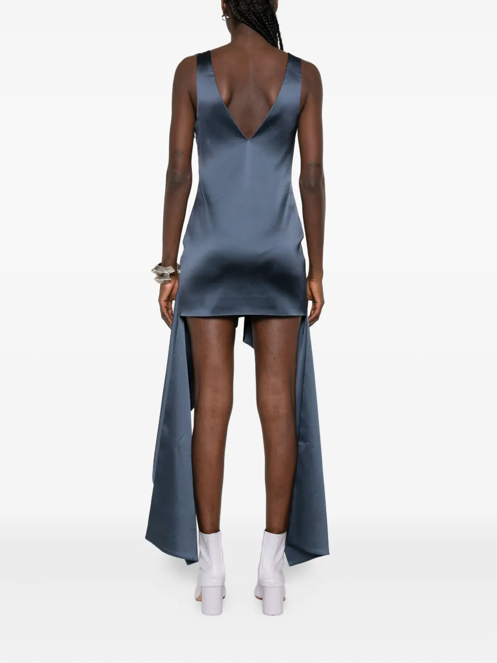 JW Anderson V-neck draped-hem dress Blauw
