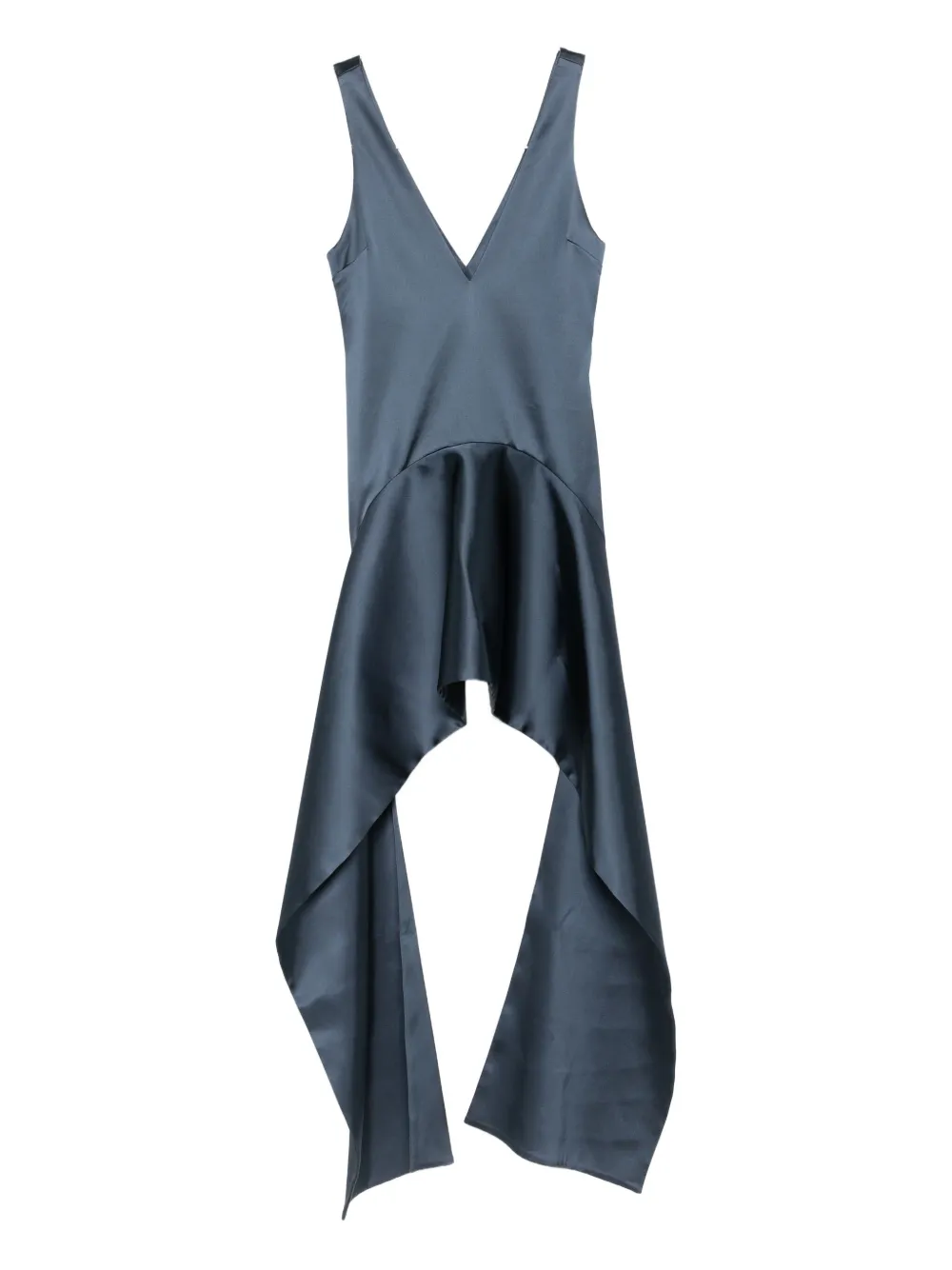 JW Anderson V-neck draped-hem dress Blauw