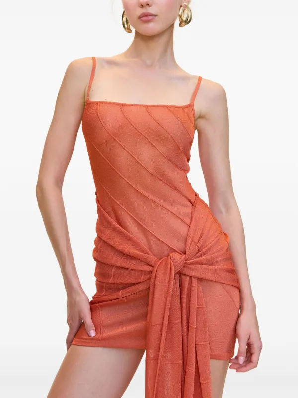 strapless open back dress Burnt Orange Khaleesi Dress - Elegant Fringe Dress main image 1