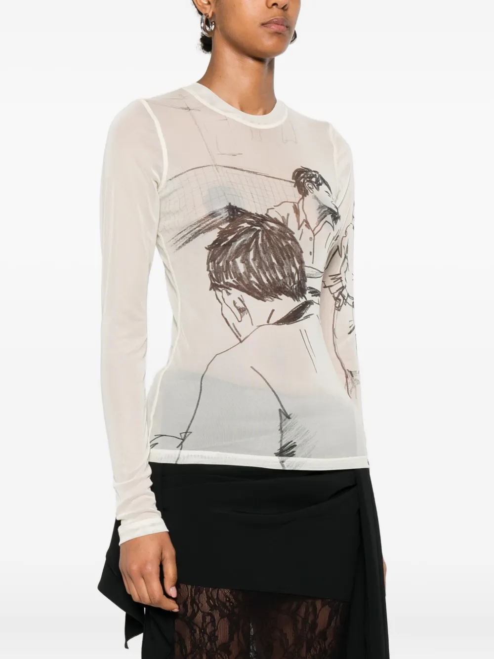 JW Anderson long-sleeves T-shirt Beige