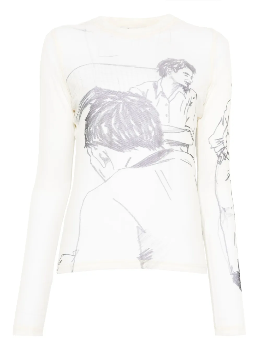 JW Anderson T-shirt met lange mouwen Beige