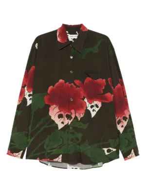 AMIRI Twisted Palms Tapestry Overshirt | Black | FARFETCH ID