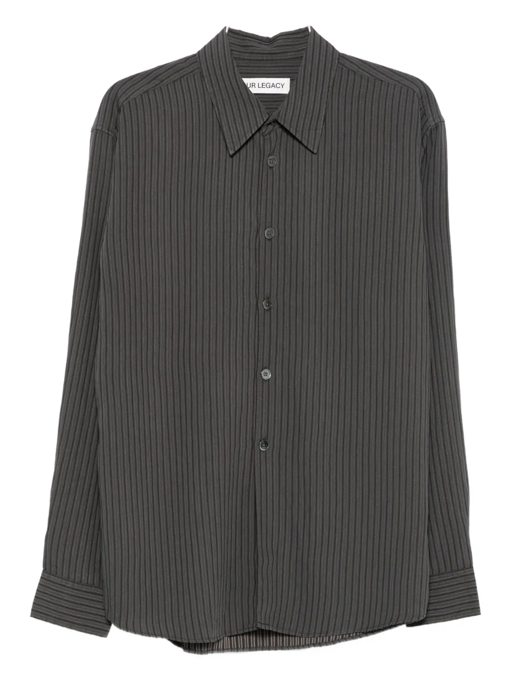 Our Legacy Striped Long Sleeve Beyond Shirt In Gray