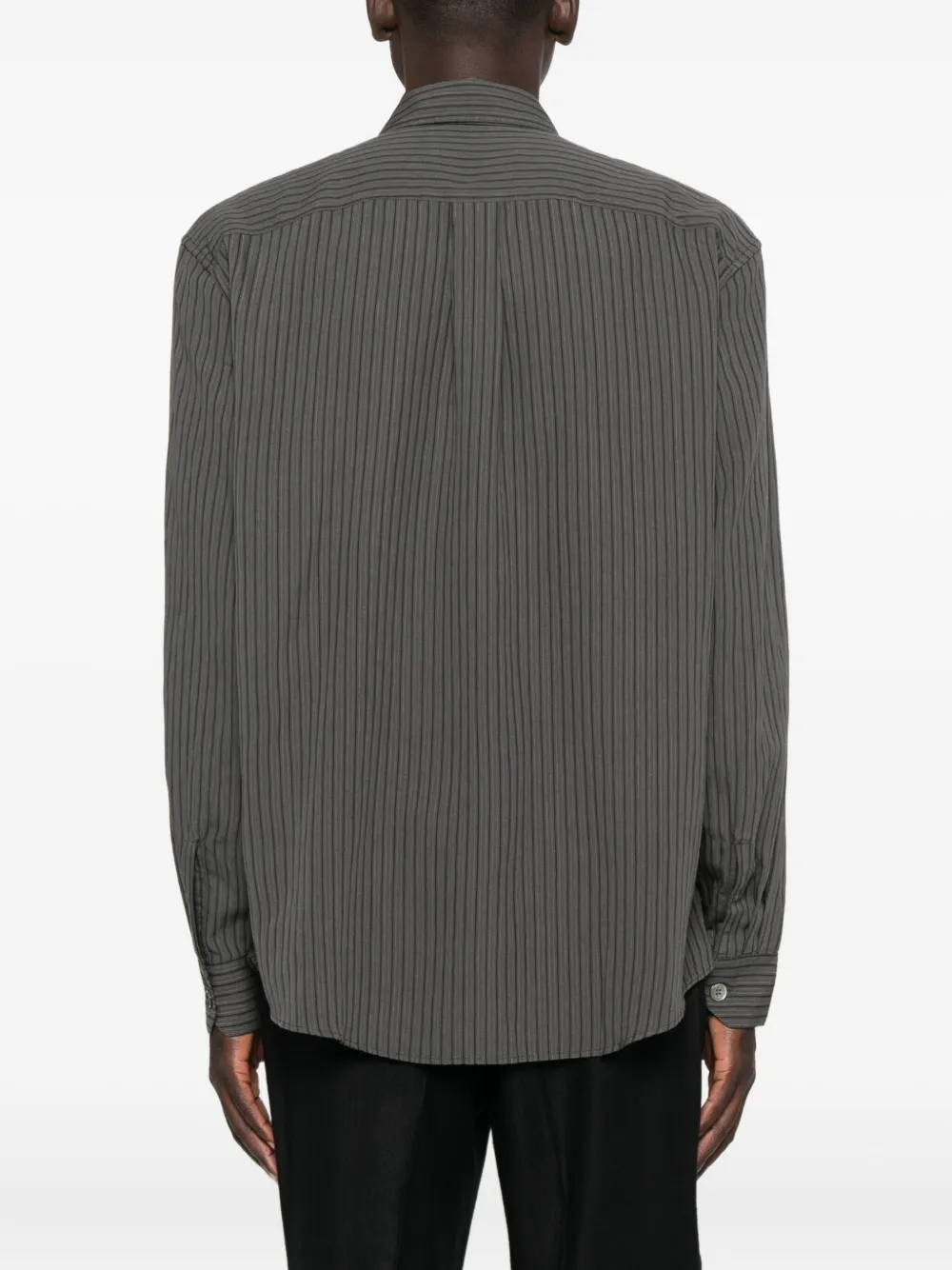 Our Legacy Striped Long Sleeve Beyond Shirt In Gray