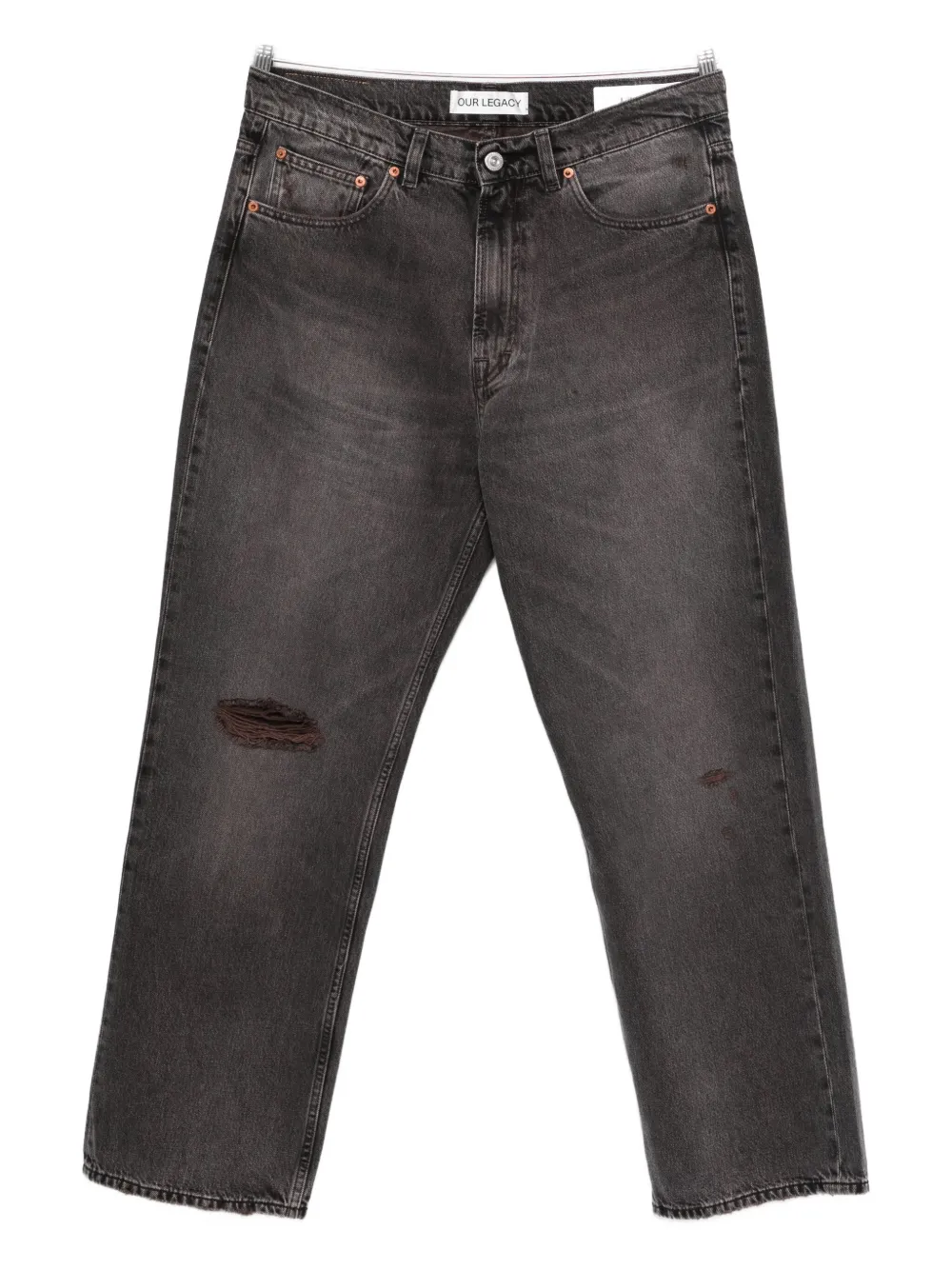 Our Legacy Third Cut Ripped-detail Jeans In Brown
