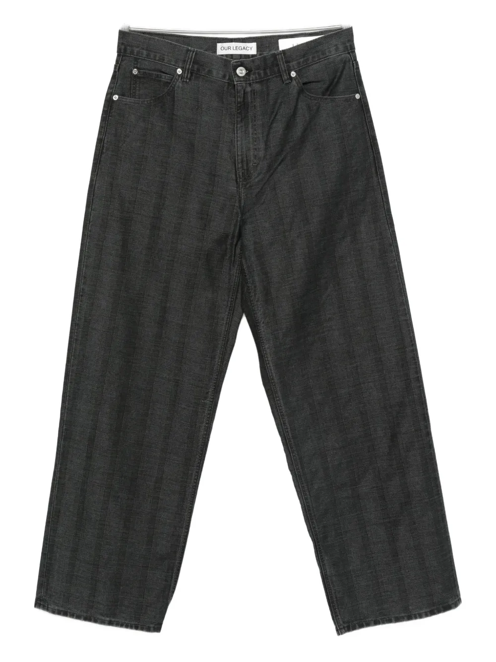 OUR LEGACY coated herringbone jeans - Nero