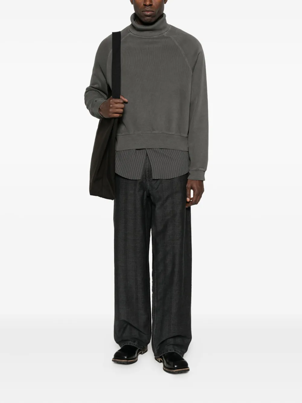 OUR LEGACY coated herringbone jeans - Zwart