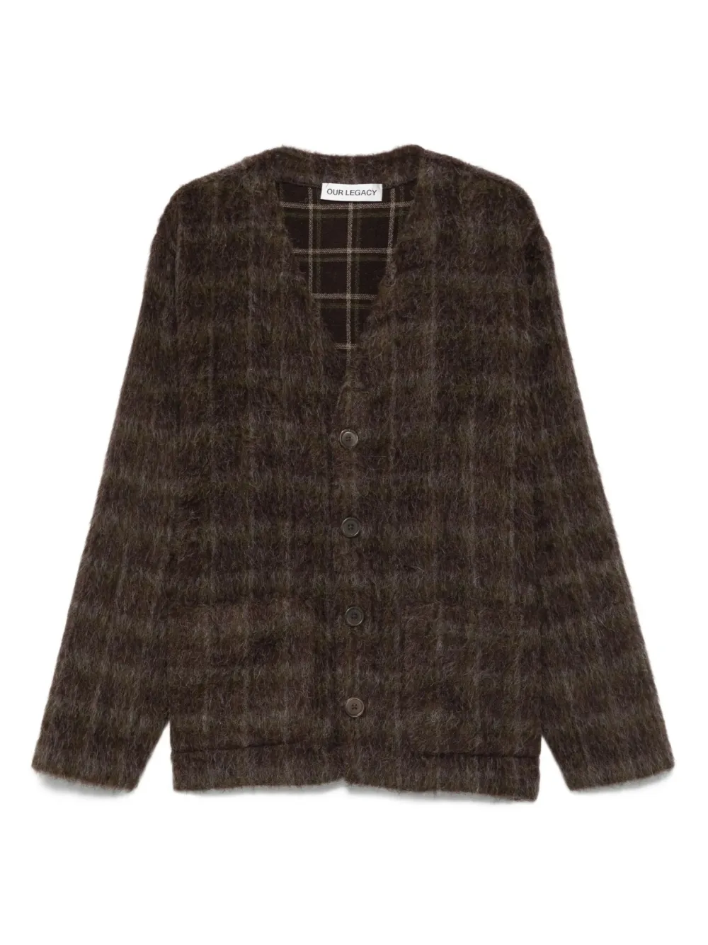 OUR LEGACY checked cardigan | Brown | Image 1