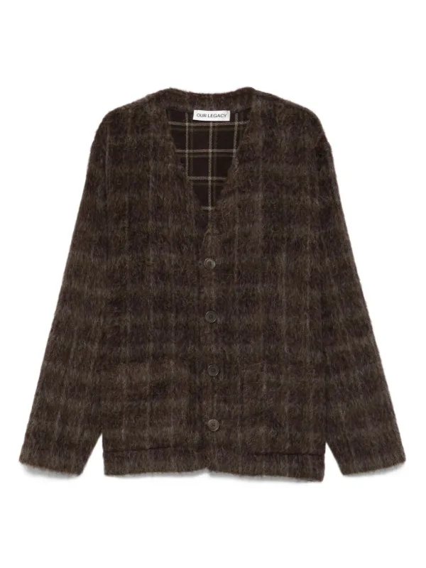 Our Legacy チェック カーディガン 46 OUR LEGACY チェック カーディガン | ブラウン | FARFETCH JP