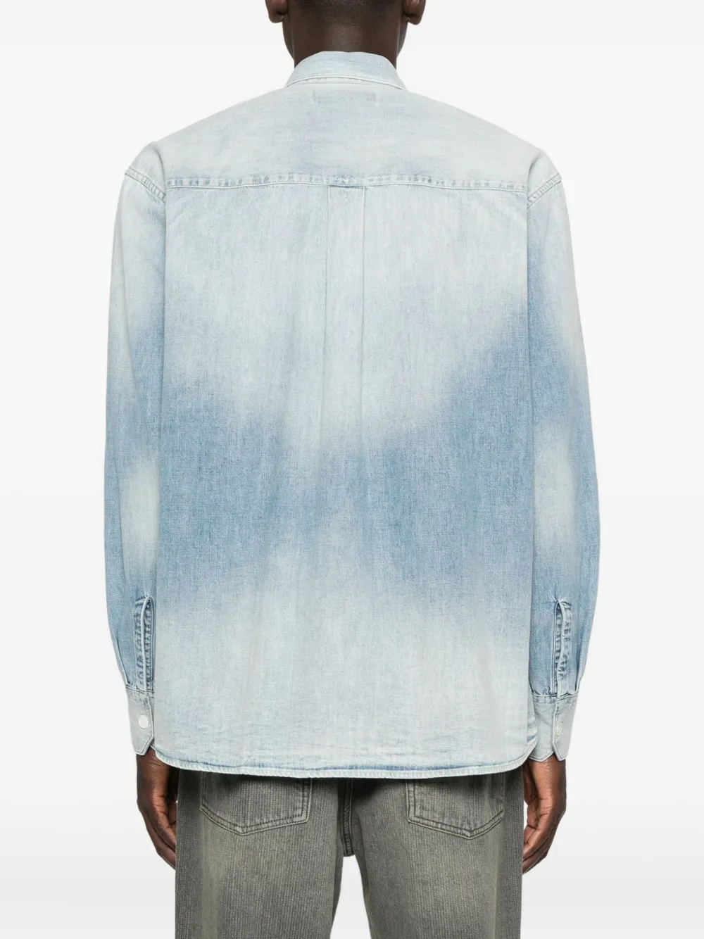 Our Legacy Long Sleeve Button-down Shirt Featuring Pocket In Blue