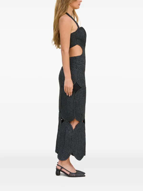 sleeveless rib knit dress Ribbed Slit Sleeveless Knit Dress White / S