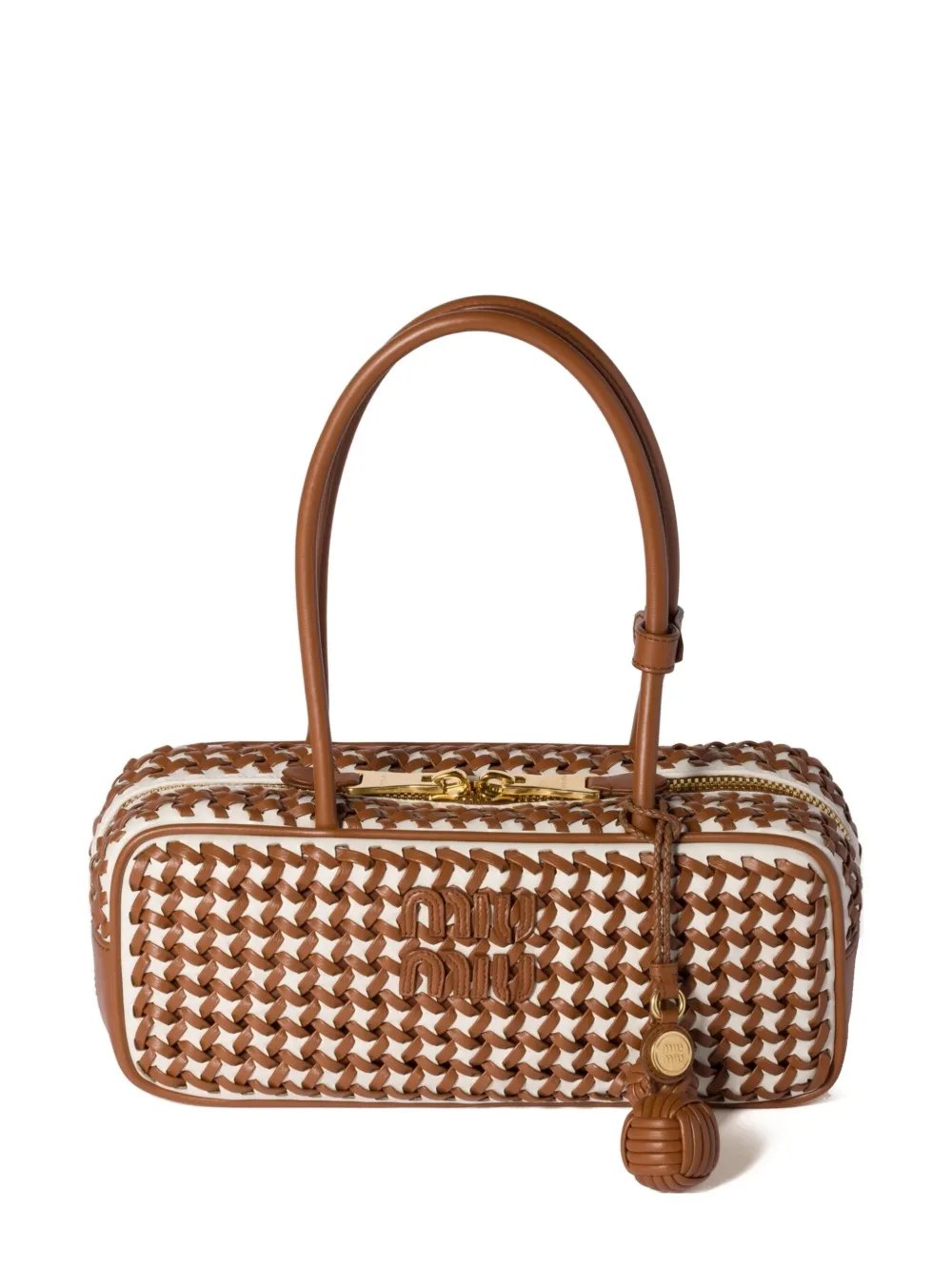 Miu Miu Gewebte Beau Tote Bag | Braun | Image 1