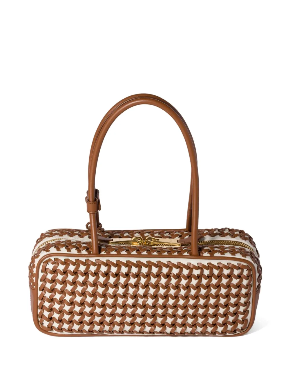 Miu Miu Beau geweven leren shopper - Bruin