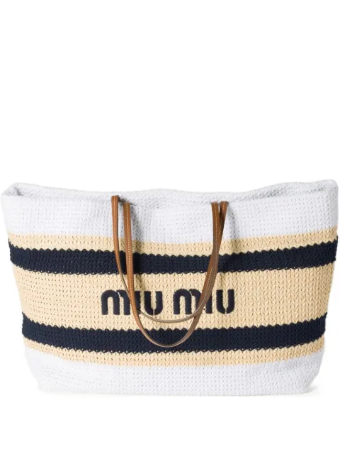 Miu Miu sac cabas en crochet à rayures